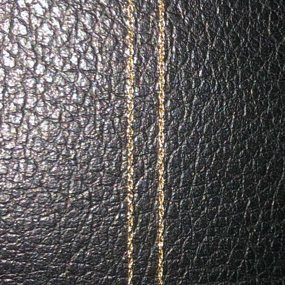 Gold tone filigree leaf pendant with 10k chain - Picture 3 of 5